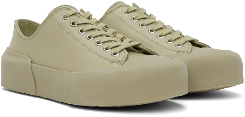 Jil Sander Green Low-Top Sneakers