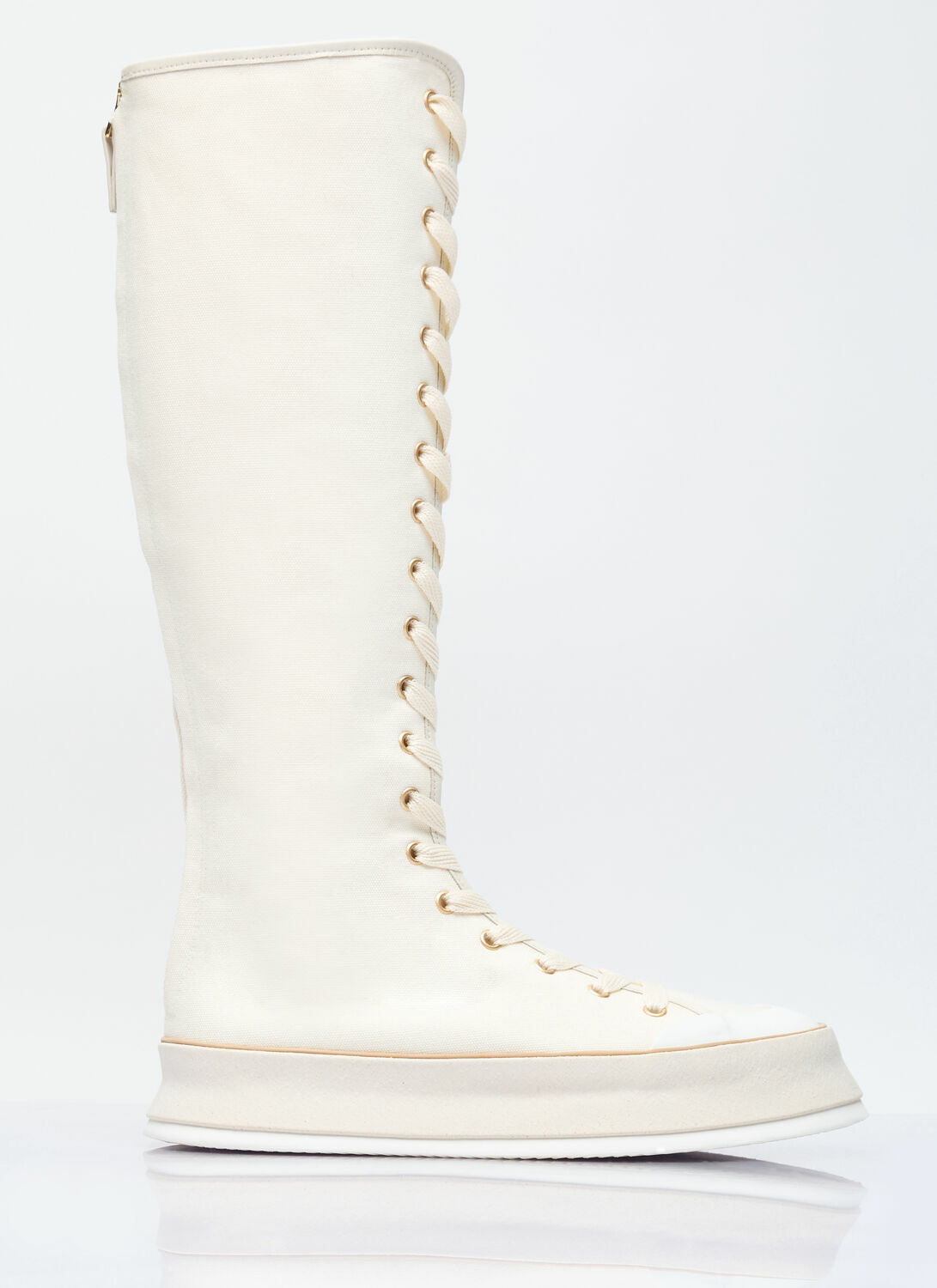 Max Mara Canvas Lace-Up Boots