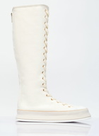 Max Mara Canvas Lace-Up Boots