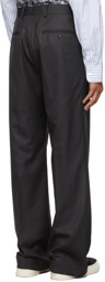 Junya Watanabe Grey Pinstripe Wide-Leg Trousers