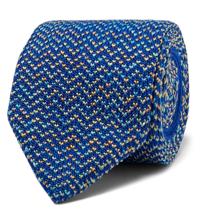 Photo: Missoni - 6.5cm Knitted Cotton and Silk-Blend Tie - Blue
