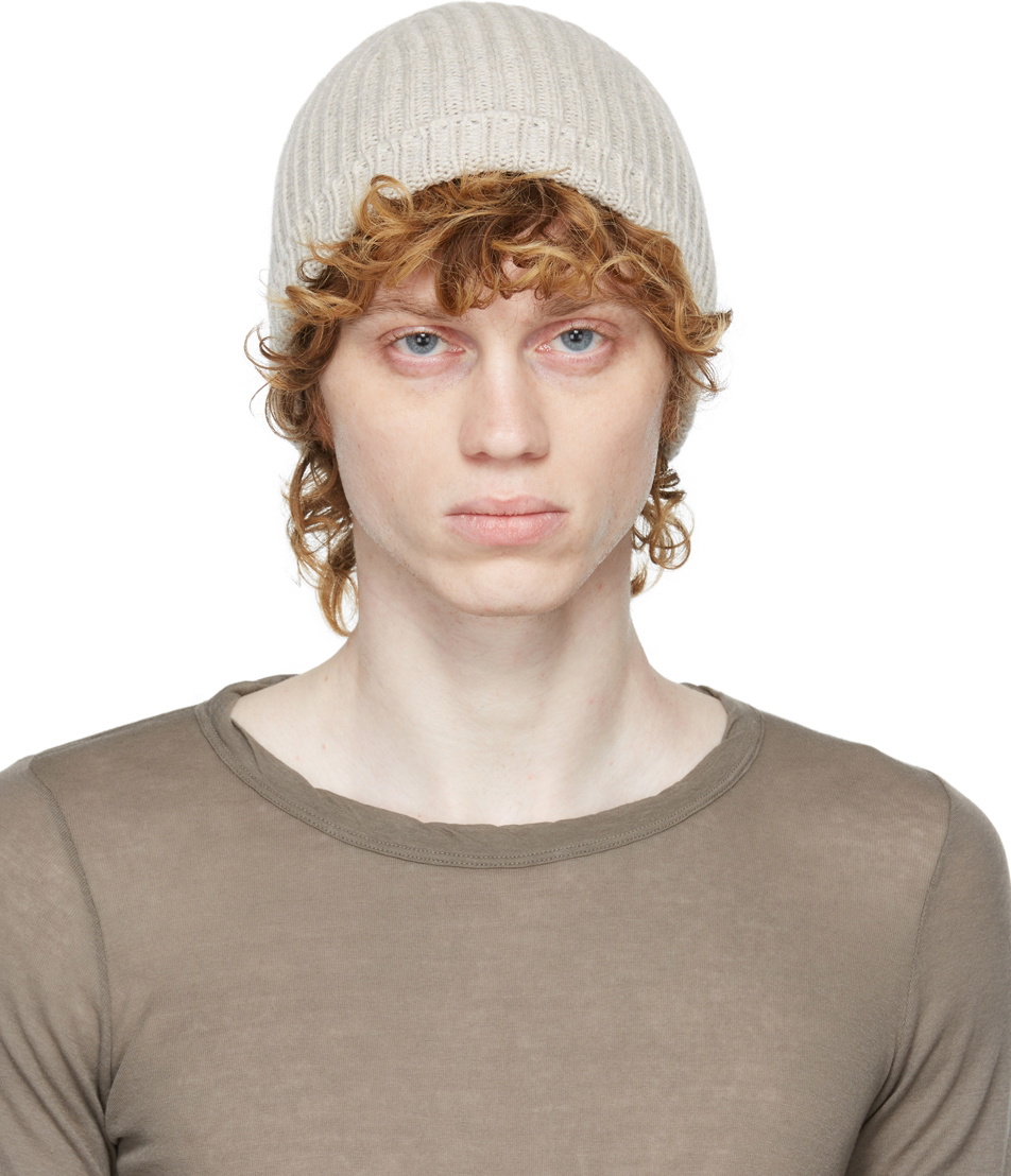 Rick Owens Off-White Cashmere Beanie Rick Owens