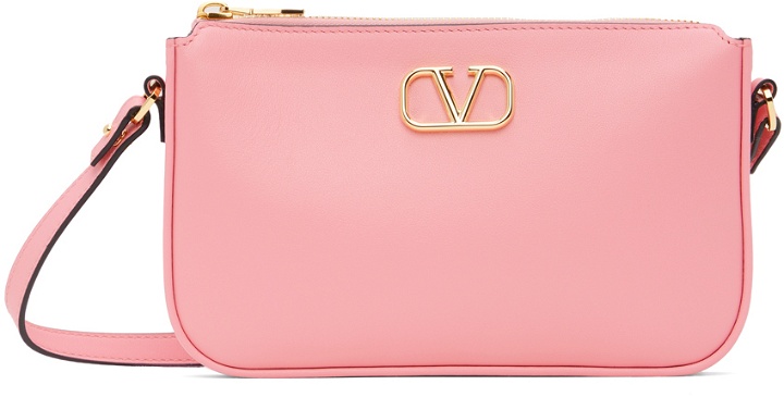 Photo: Valentino Garavani Pink Mini VLogo Signature Calfskin Crossbody Bag