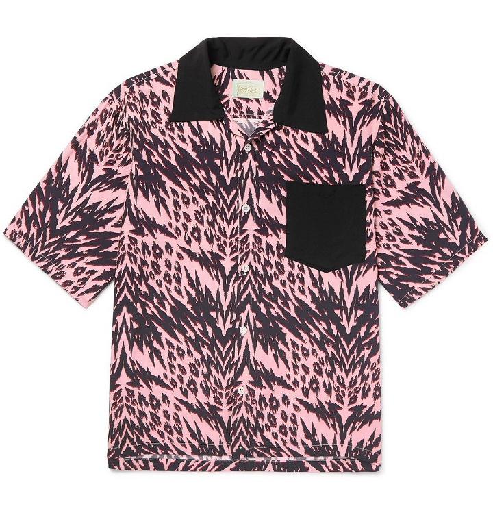 Photo: Aries - Gomorra Camp-Collar Printed Voile Shirt - Pink