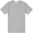 Officine Générale Men's Fine Stripe T-Shirt in White/Grey