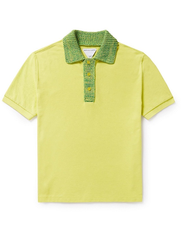 Photo: Bottega Veneta - Cotton-Piqué Polo Shirt - Yellow