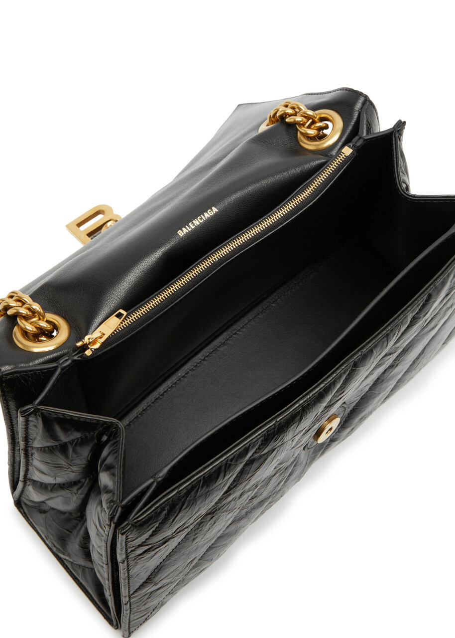 Balenciaga Crush Medium Quilted Leather Shoulder bag - Black