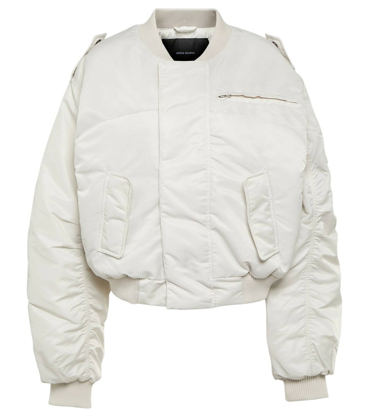 Photo: Entire Studios Cropped cotton bomber jacket