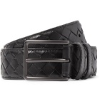 Bottega Veneta - 3cm Black Intrecciato Leather Belt - Men - Black