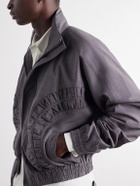 SAGE NATION - Fossil Ruched Panelled Twill Blouson Jacket - Gray