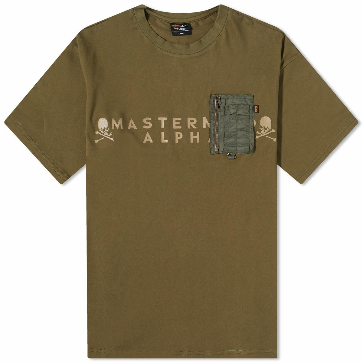 Mastermind Japan Men\'s x Alpha Cigar Pack T-Shirt in Olive mastermind JAPAN | T-Shirts