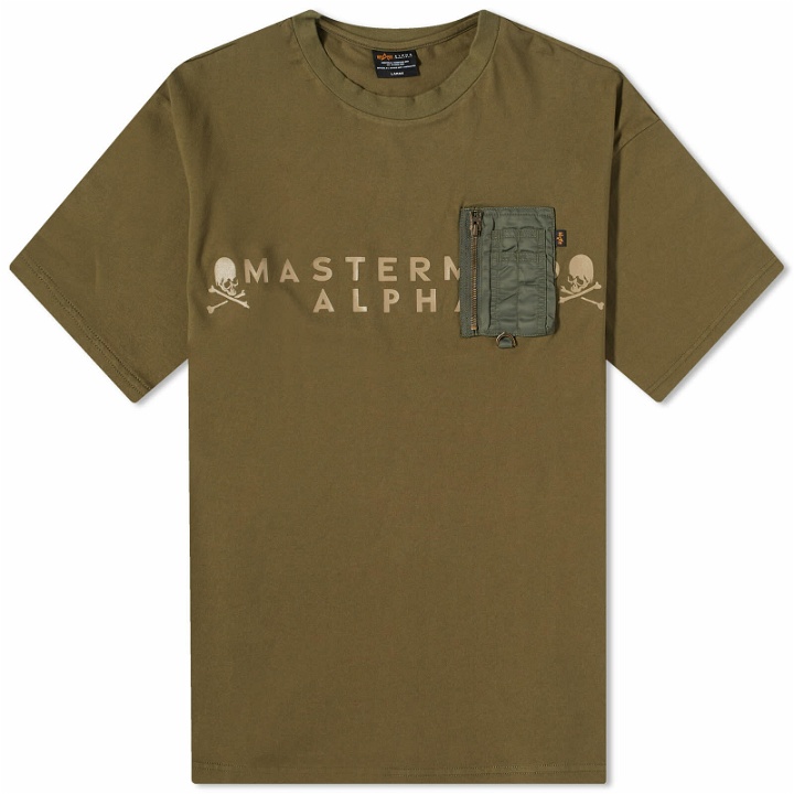 Photo: Mastermind Japan Men's x Alpha Cigar Pack T-Shirt in Olive