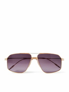 Jacques Marie Mage - Jagger Aviator-Style Gold- and Silver-Tone Sunglasses