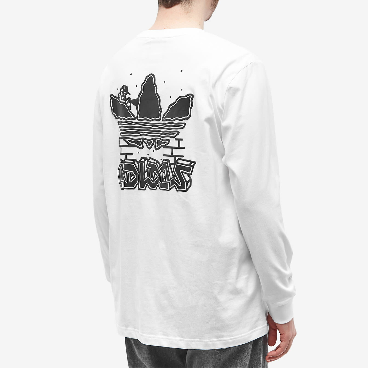 Adidas Men's Long Sleeve Fuzi T-Shirt in White adidas