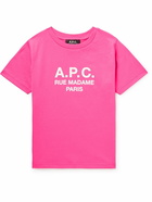 A.P.C. Kids - Abel Logo-Print Cotton-Jersey T-Shirt - Pink