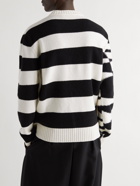 MARNI - Striped Logo-Intarsia Wool Sweater - White