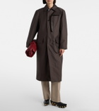 Bottega Veneta Intrecciato leather-trimmed trench coat