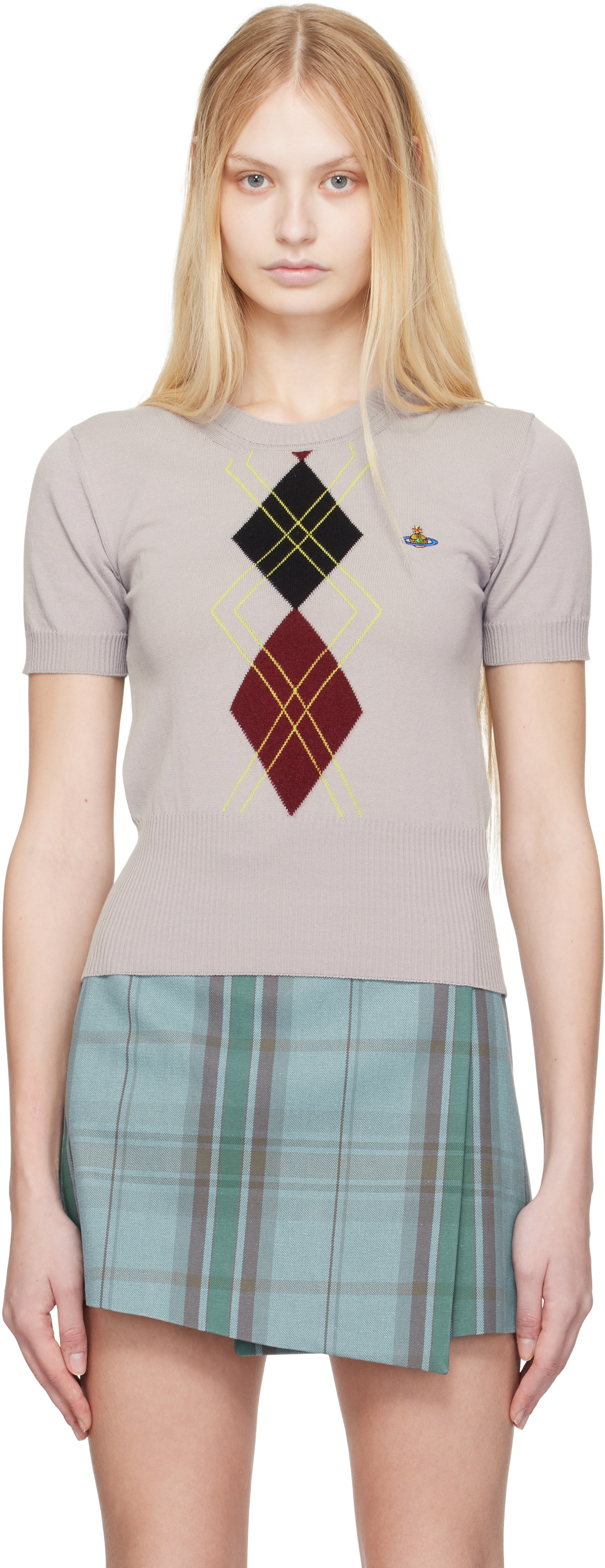 Vivienne Westwood Taupe Argyle Sweater Vivienne Westwood Vivienne Westwood Taupe Argyle Sweater Vivienne Westwood