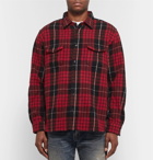 SAINT LAURENT - Checked Wool-Blend Overshirt - Red