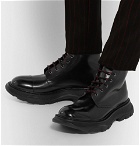Alexander McQueen - Exaggerated-Sole Leather Boots - Men - Black