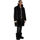 Saint Laurent Black Faux-Fur Coat