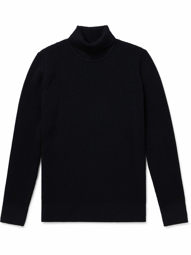 Photo: S.N.S Herning - Fender III Slim-Fit Ribbed Virgin Wool Rollneck Sweater - Blue