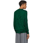 The Elder Statesman Green and Black Cashmere Tie-Dye Sweater