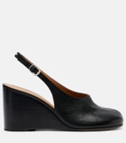 Maison Margiela Tabi leather slingback wedge sandals