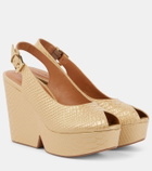 Clergerie Dylan snake-effect leather wedge pumps