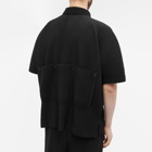 Homme Plissé Issey Miyake Men's Pleated Patch Pocket Shirt in Black