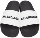 Balenciaga White & Black Pool Slides