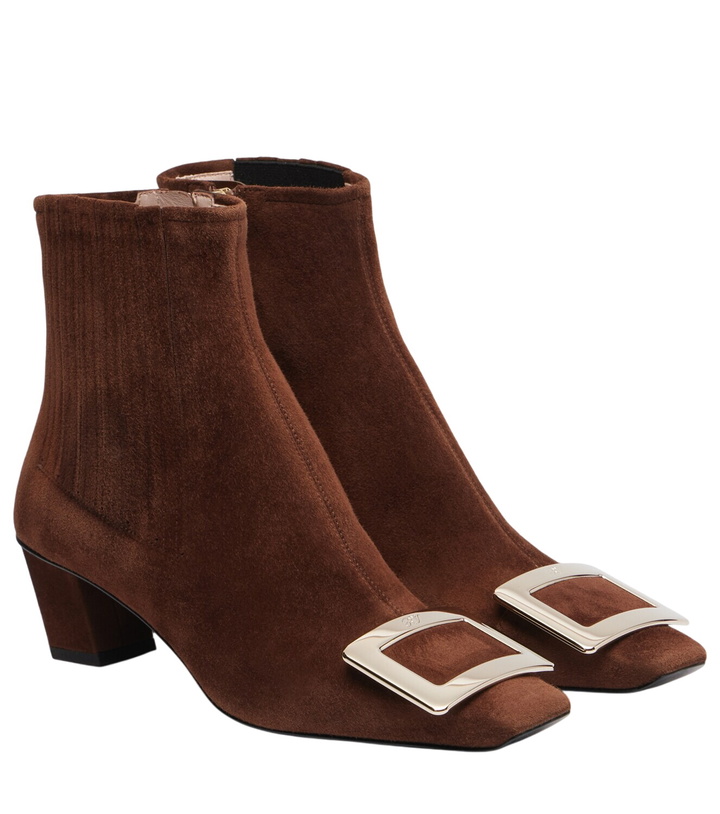 Photo: Roger Vivier Belle Vivier 45 suede ankle boots