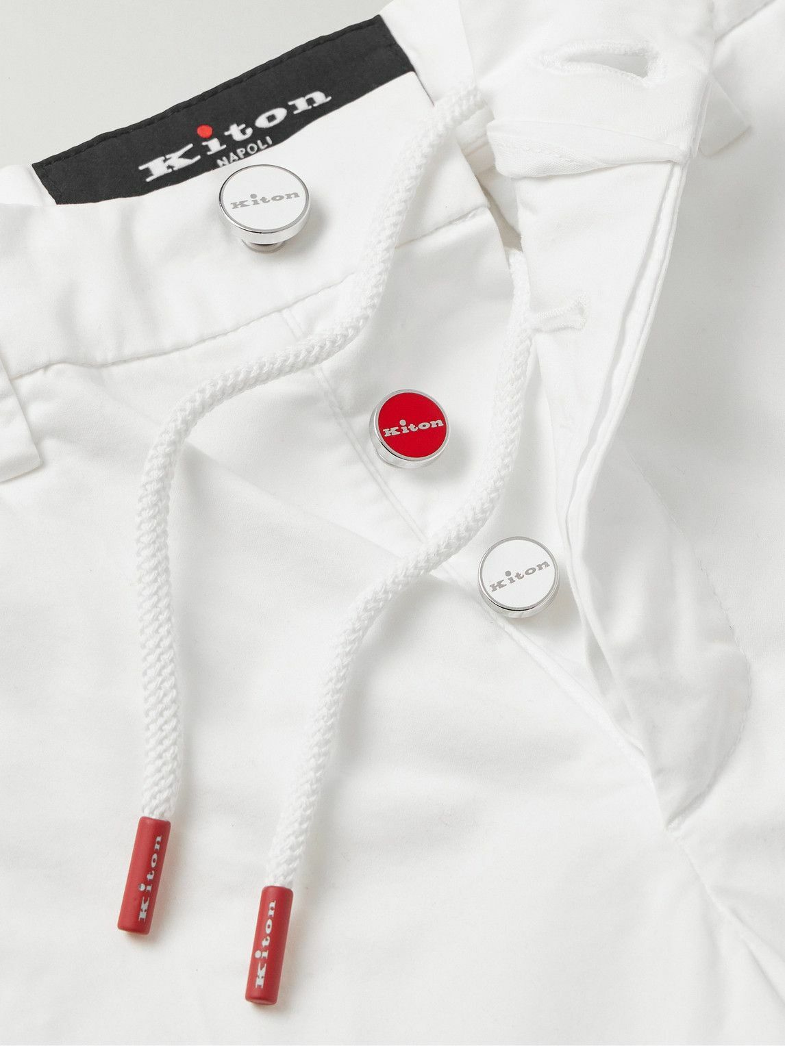 Kiton - Slim-Fit Stretch-Cotton Shorts - White