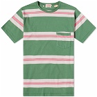 Levi's Men's Levis Vintage Clothing 1940's Striped T-Shirt in Watermelon Pink/Green/Cream