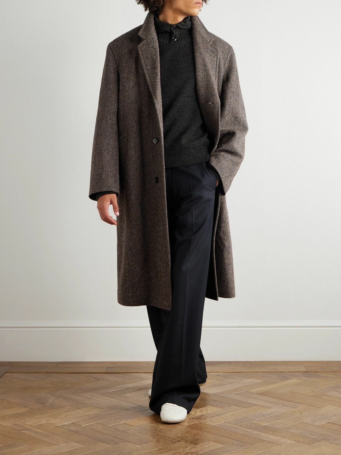 LEMAIRE - Knitted Hoodie - Brown