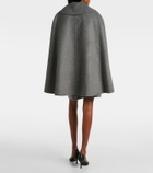 Carolina Herrera Double-breasted mélange virgin wool cape