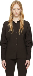 Birrot Brown Point Collar Cardigan