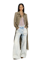 Diesel Trench coat in wrinkled satin - Jackets Womens in Brown