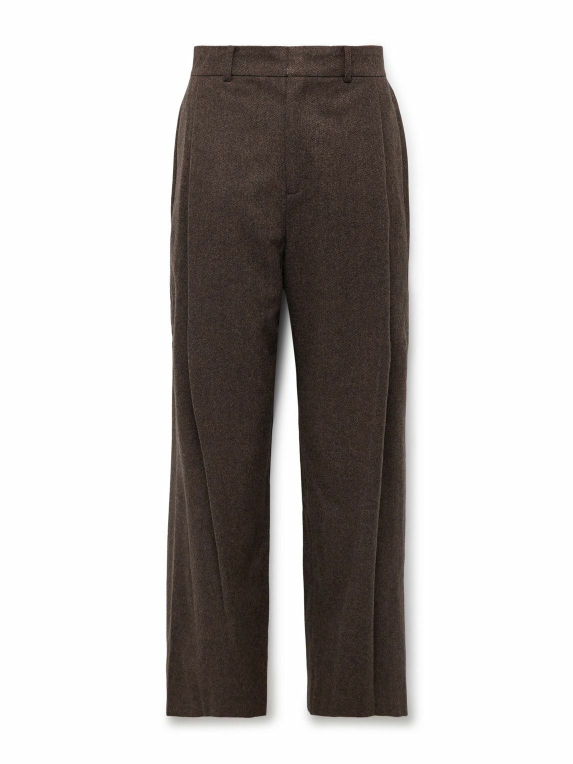 Amomento - Martin Straight-Leg Pleated Wool-Blend Twill Trousers