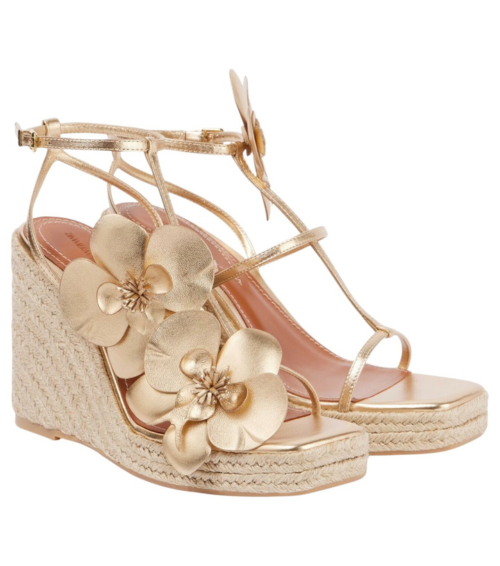 Photo: Zimmermann Orchid 110 metallic leather wedge sandals