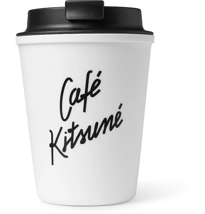Photo: Café Kitsuné - Logo-Print Travel Cup - White
