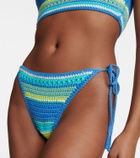 Ganni - Cotton crochet bikini bottoms