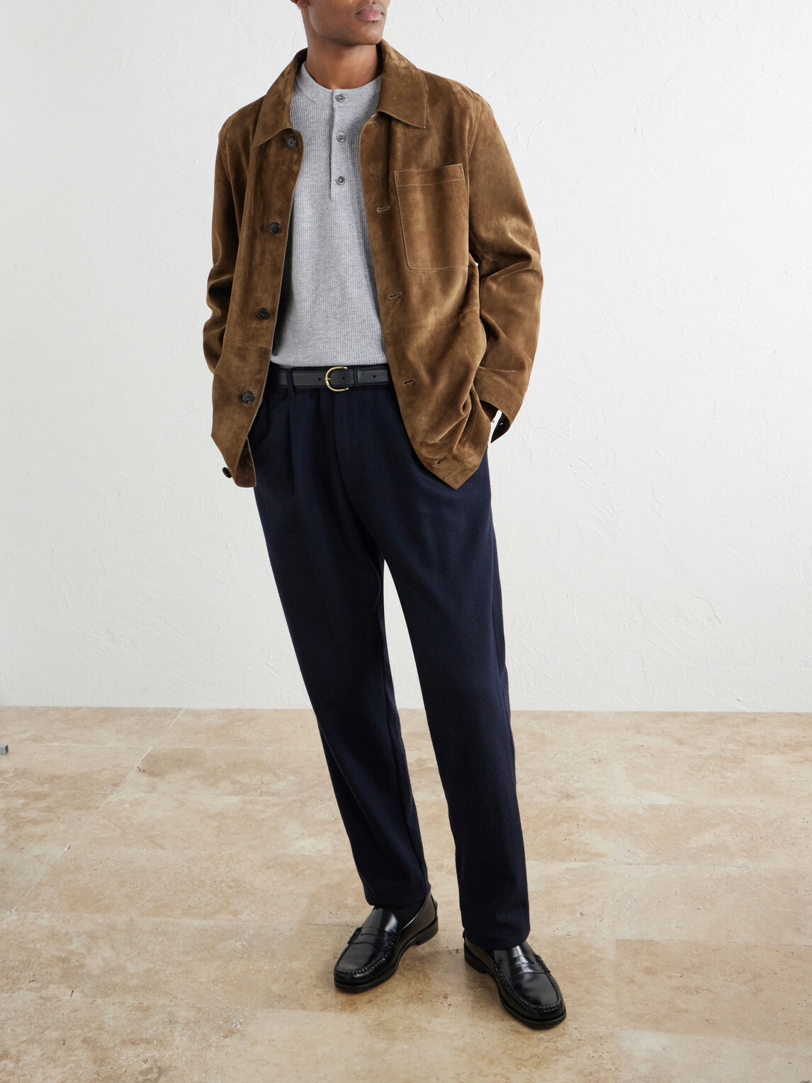 Hartford - Straight-Leg Wool-Blend Trousers - Blue