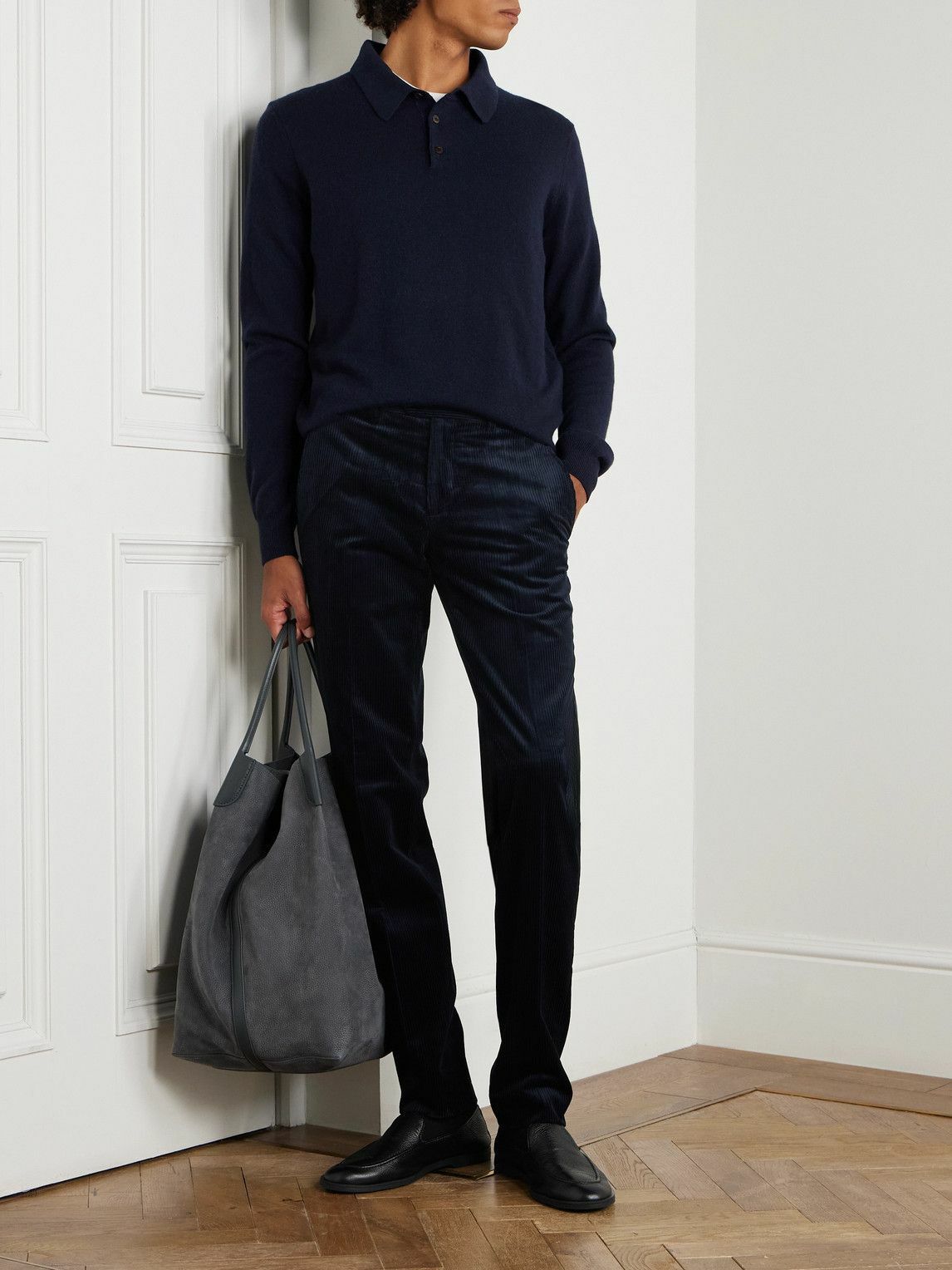 Rubinacci - Straight-Leg Cotton-Corduroy Trousers - Blue