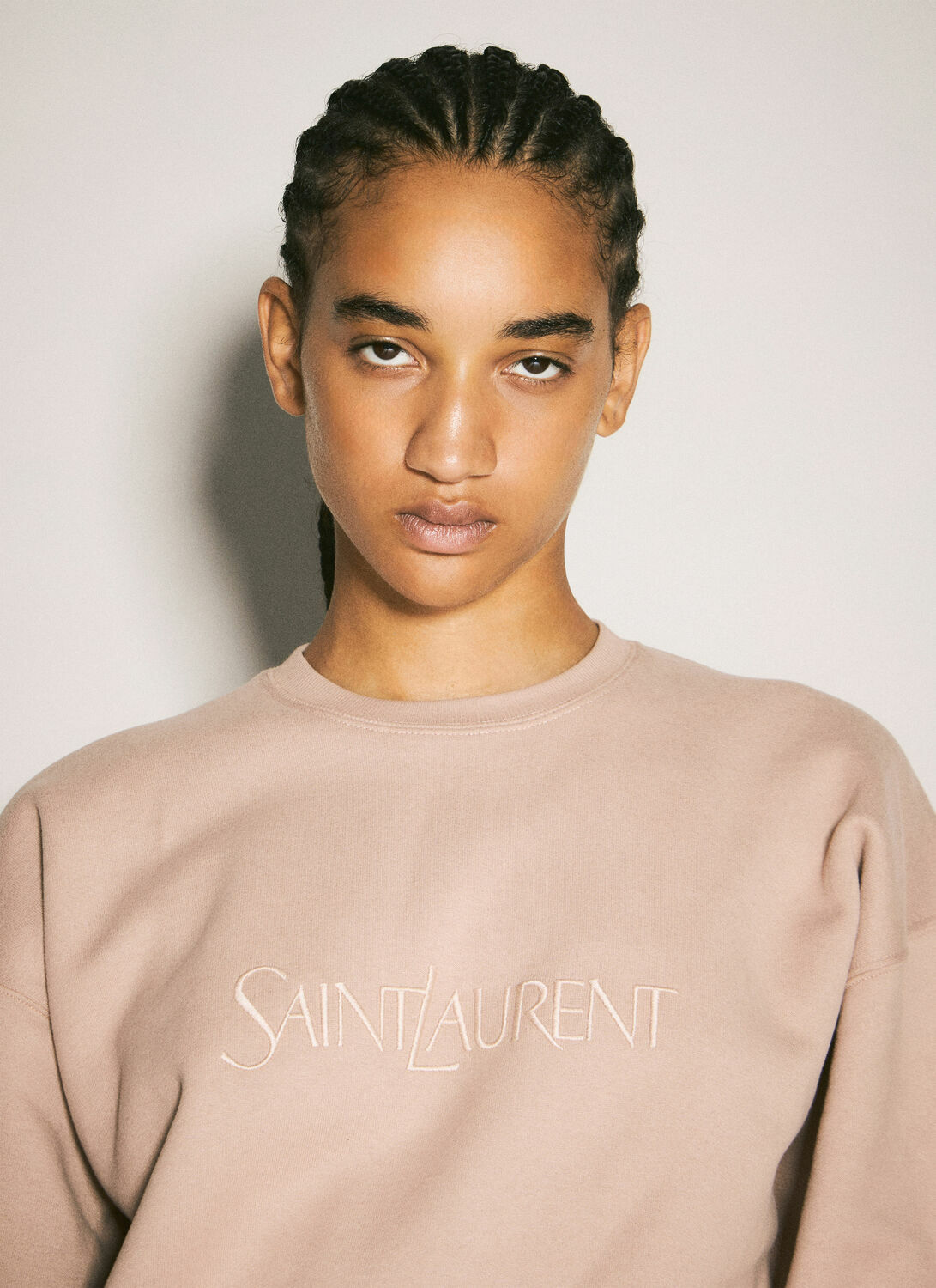Saint Laurent Logo Embroidery Sweatshirt