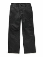Auralee - Finx Straight-Leg Cropped Cotton-Twill Chinos - Black
