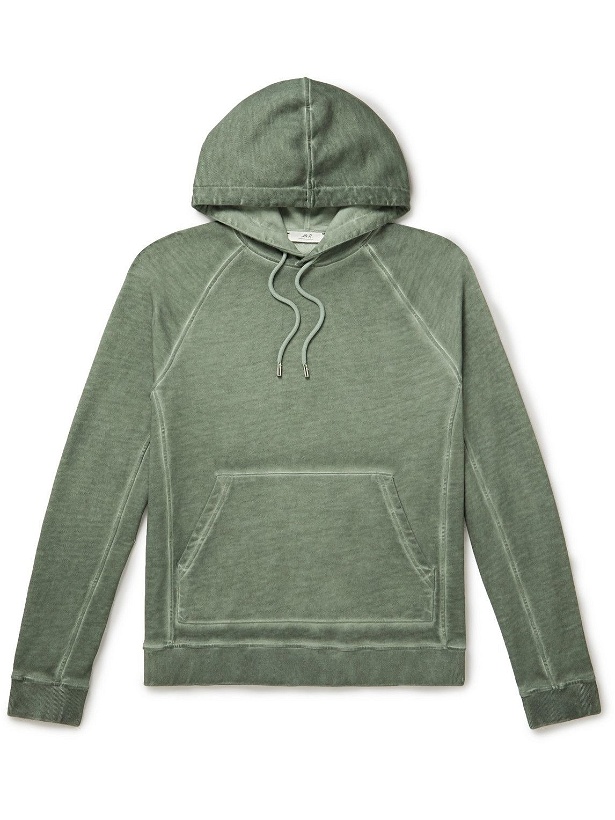 Photo: Mr P. - Garment-Dyed Cotton-Jersey Hoodie - Green