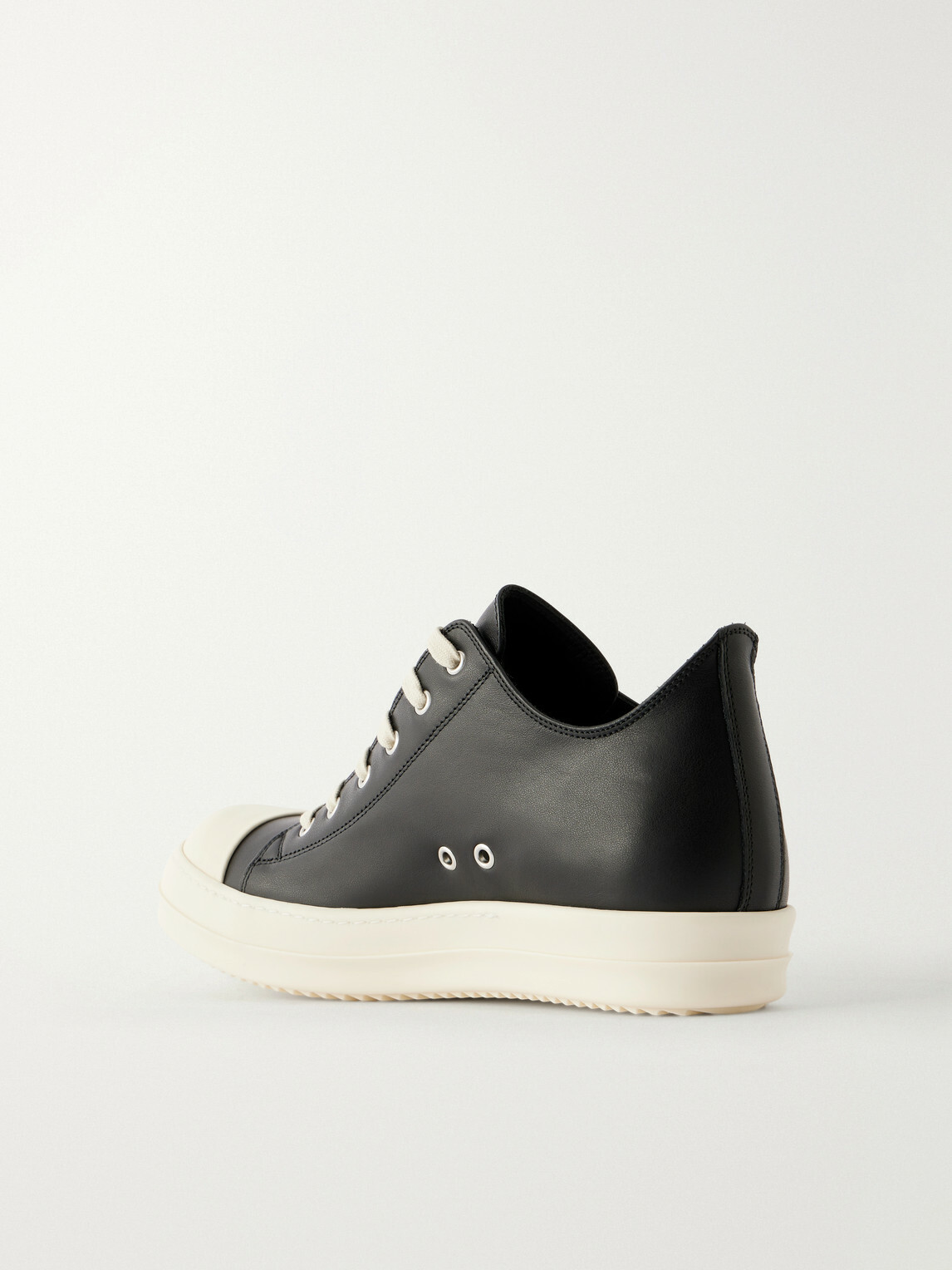 Rick Owens - Ramones Full-Grain Leather and Rubber Sneakers - Black