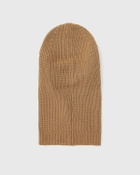 Lacoste Ribbed Wool Balaclava With Visor Brown Balaclavas