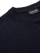 GIORGIO ARMANI - Textured-Jersey T-Shirt - Blue
